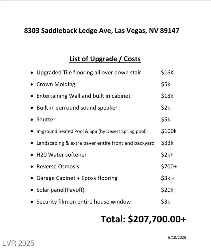 8303 Saddleback Ledge, Las Vegas, NV 89147
