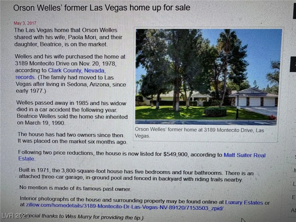 3189 Montecito, Las Vegas, NV 89120