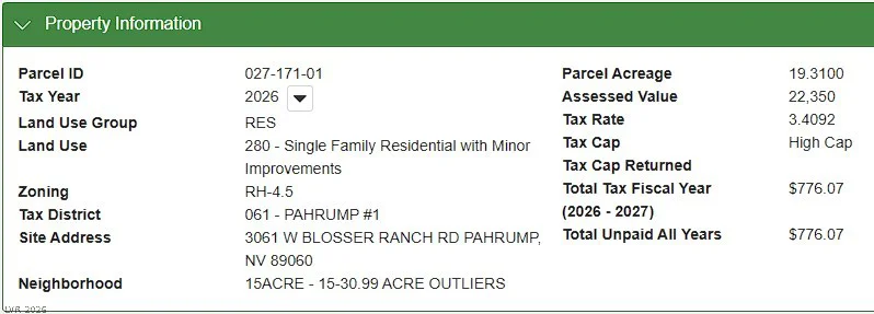 3061 Blosser Ranch, Pahrump, NV 89060