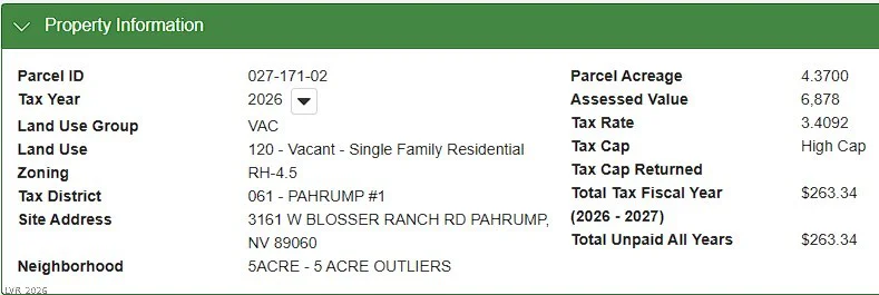 3161 Blosser Ranch, Pahrump, NV 89060