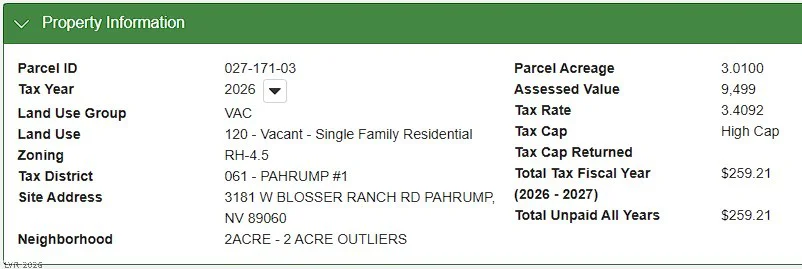3181 Blosser Ranch, Pahrump, NV 89060