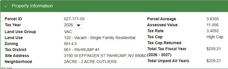 3190 Effinger, Pahrump, NV 89060