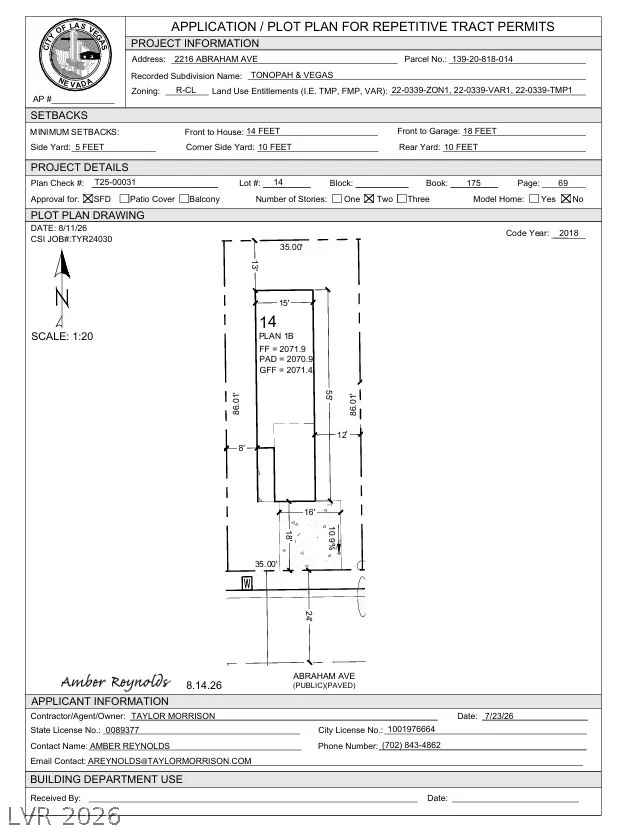 2216 Abraham, Las Vegas, NV 89106